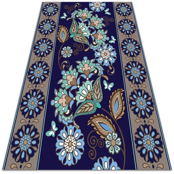 Indoor vinyl PVC carpet floral ornament