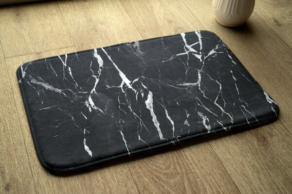 Rug Black patterned marble