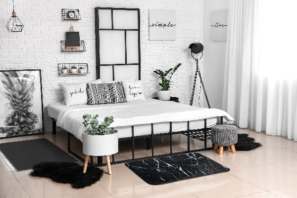 Rug Black patterned marble