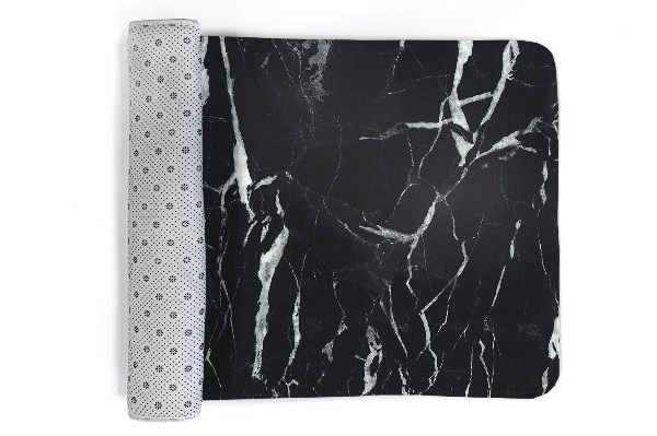Rug Black patterned marble
