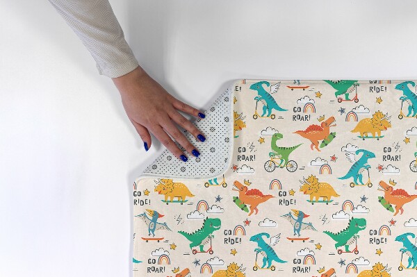 Rug Dinosaurs on vehicles