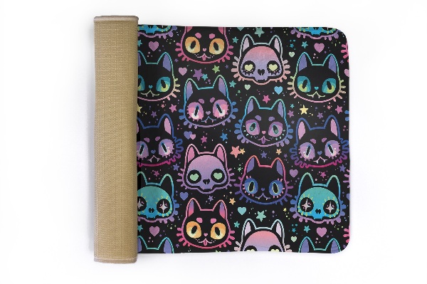 Carpet Colorful cat faces