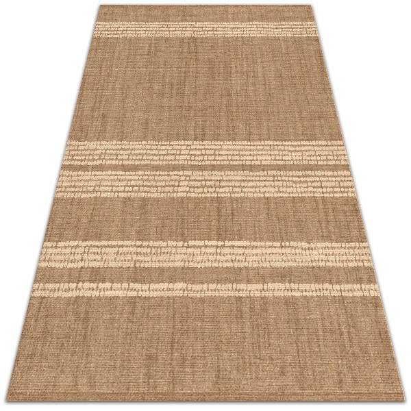 Vinyl floor rug Beige with lines