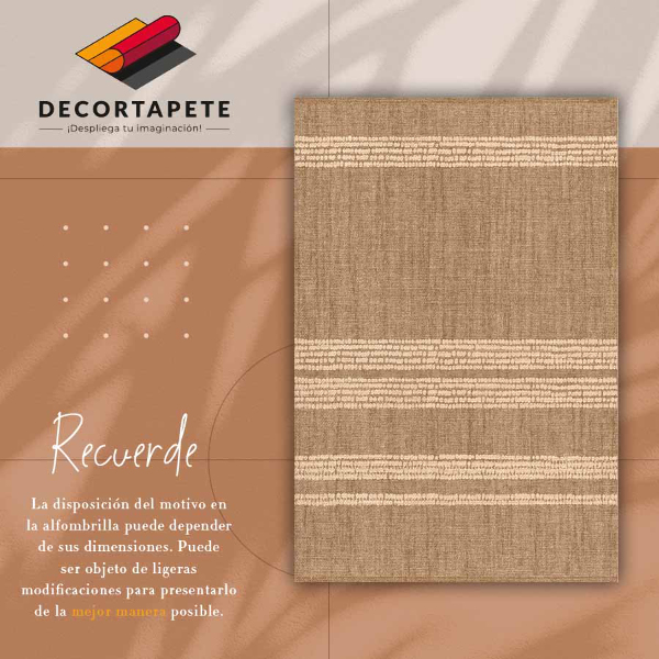 Vinyl floor rug Beige with lines