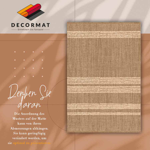 Vinyl floor rug Beige with lines