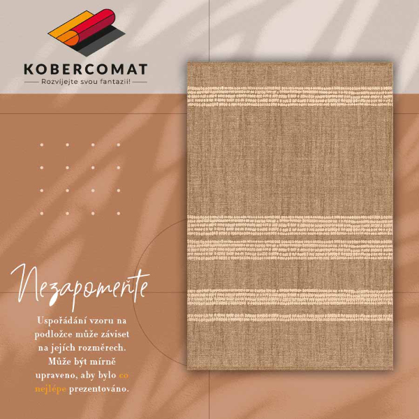 Vinyl floor rug Beige with lines