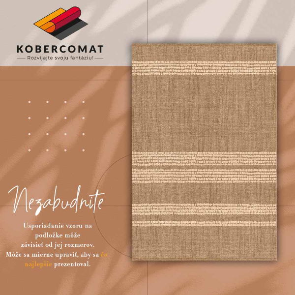 Vinyl floor rug Beige with lines
