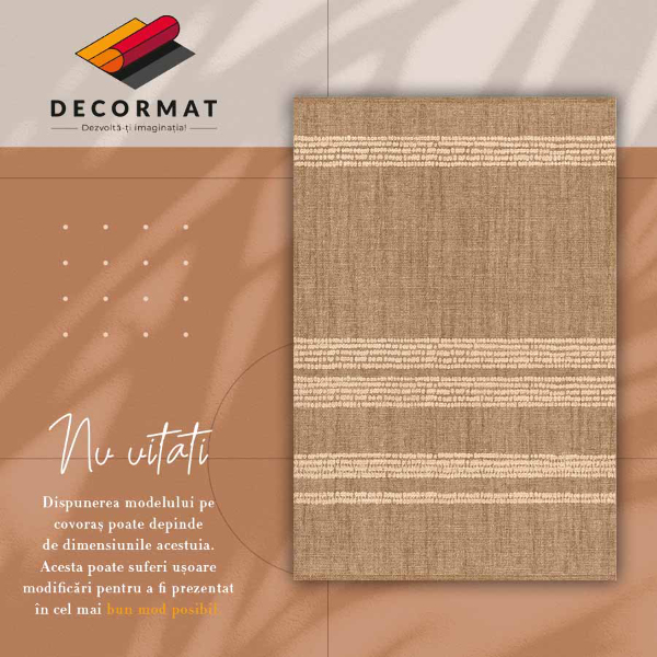 Vinyl floor rug Beige with lines