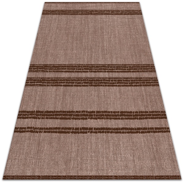 Vinyl floor rug Brown with lines