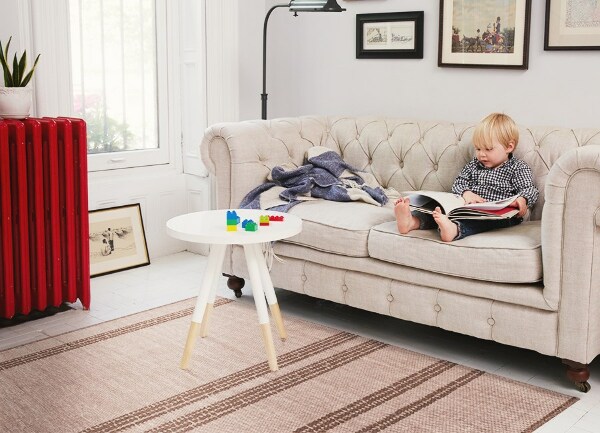 Vinyl floor rug Brown with lines