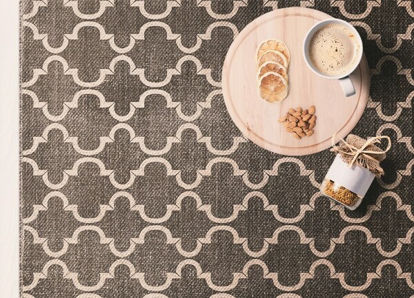 Vinyl interior carpet Oriental pattern
