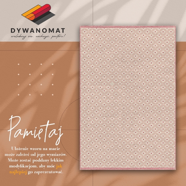 Vinyl interior carpet Pink oriental pattern
