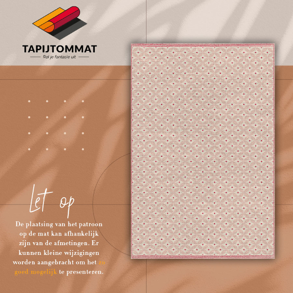 Vinyl interior carpet Pink oriental pattern