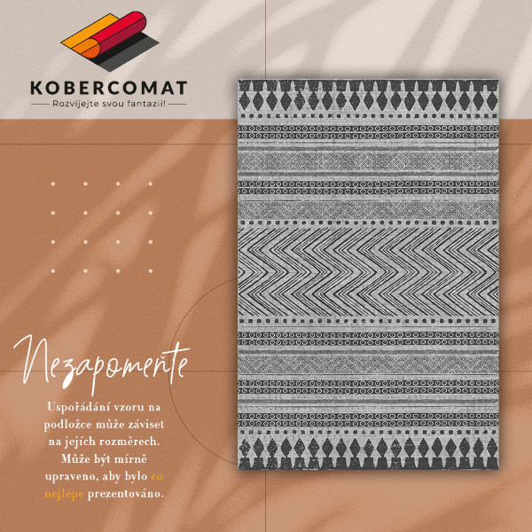 Fashionable vinyl rug Stripes and zigzags