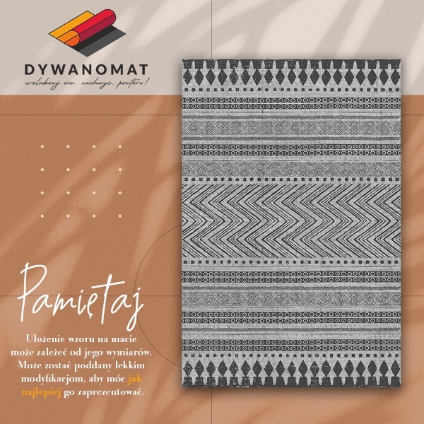 Fashionable vinyl rug Stripes and zigzags