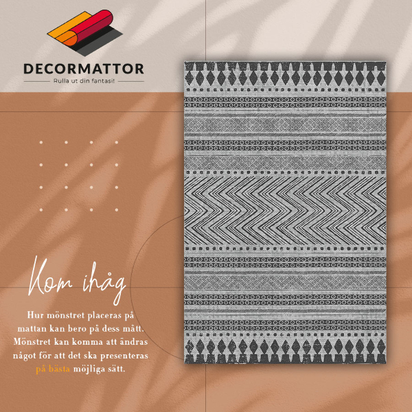 Fashionable vinyl rug Stripes and zigzags