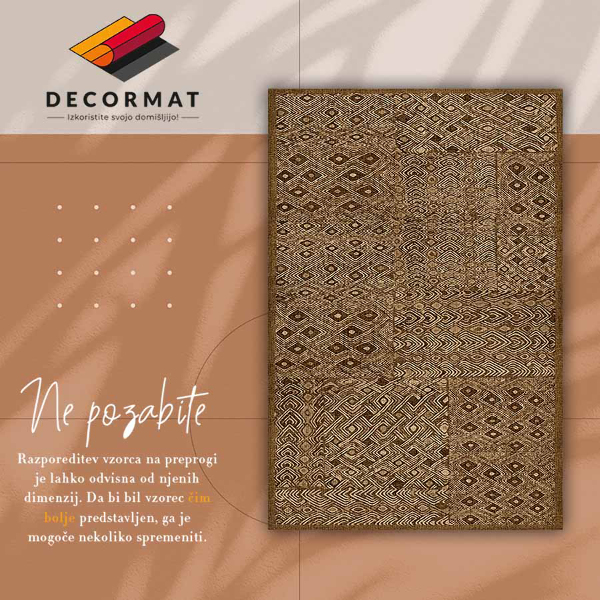 Interior vinyl floor mat Tribal pattern