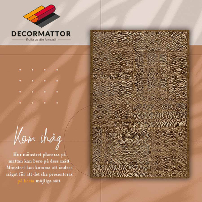 Interior vinyl floor mat Tribal pattern