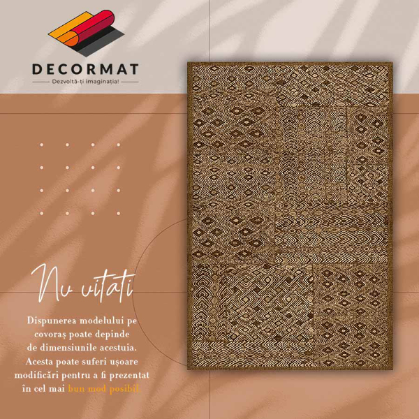 Interior vinyl floor mat Tribal pattern