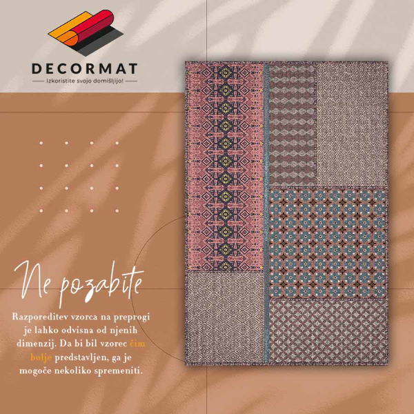 Interior vinyl floor mat Aztec pattern
