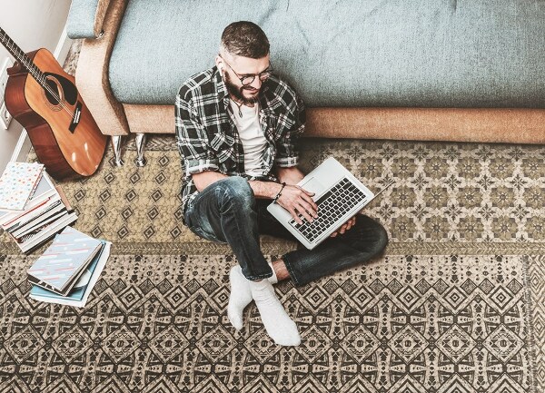 Fashinable interior vinyl carpet Aztec pattern