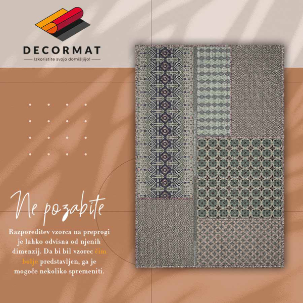 Vinyl floor rug Aztec style