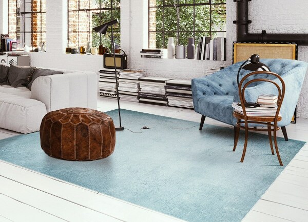 Indoor vinyl PVC carpet Blue concrete