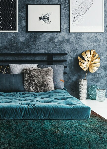 Fashionable vinyl rug Green-brown concrete