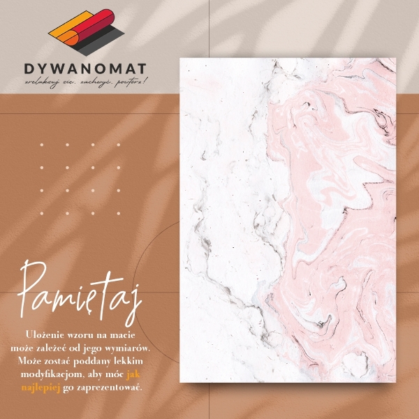 Universal vinyl carpet White and pink marble