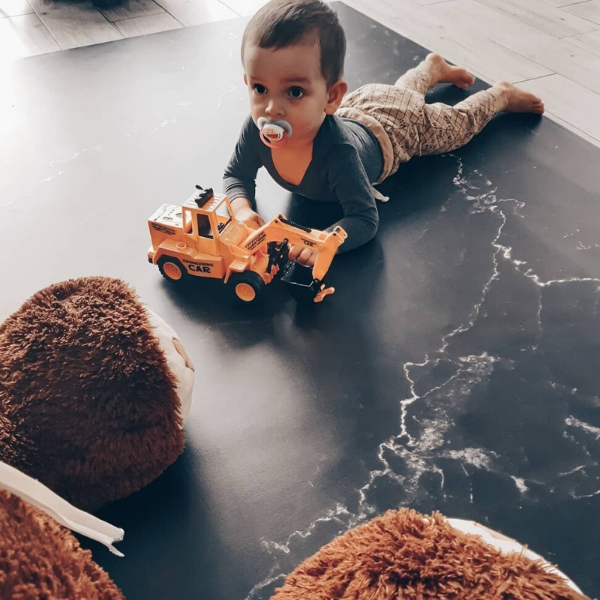Indoor vinyl PVC carpet Black marble