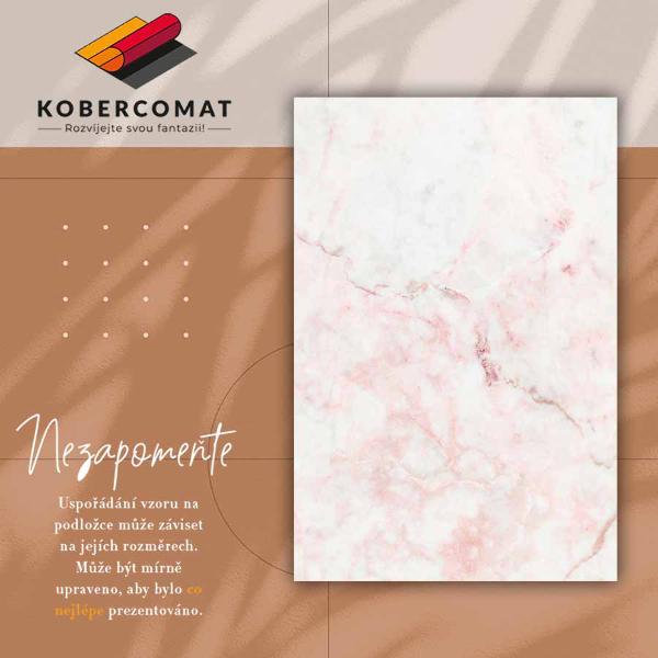 Indoor vinyl PVC carpet White and pink stone