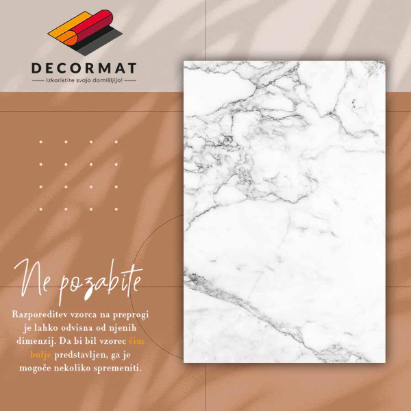 Universal vinyl carpet Black and white marble texture