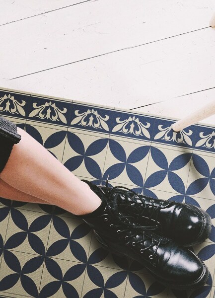 Vinyl floor rug Azulejos pattern