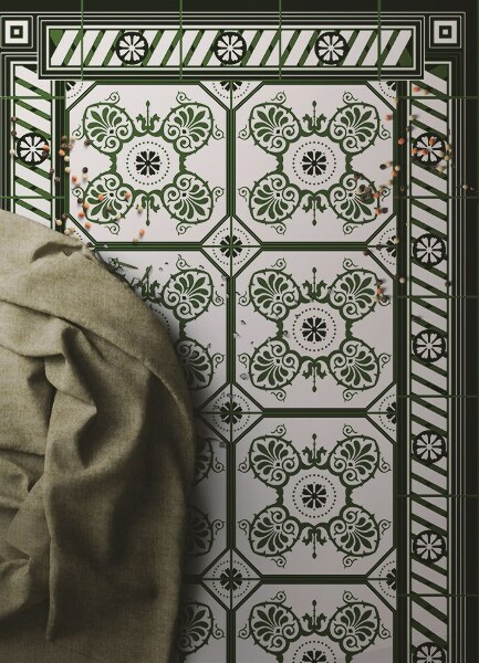 Universal vinyl rug Vintage tiles