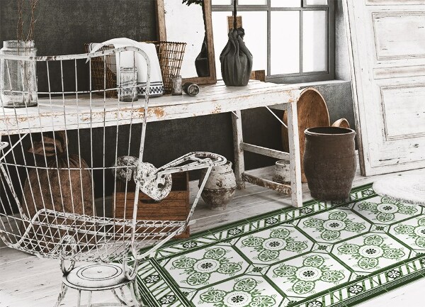 Universal vinyl rug Vintage tiles