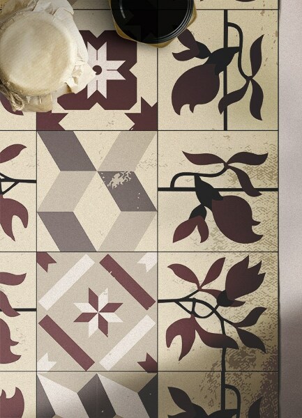 Vinyl floor mat Magnolia tiles