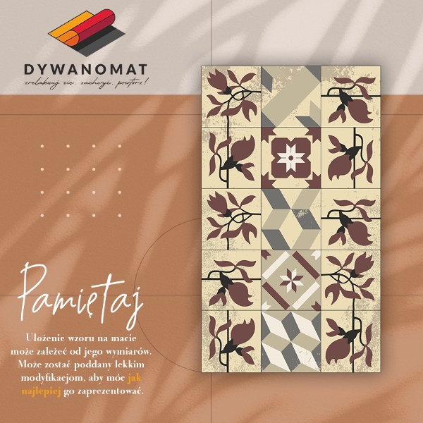 Vinyl floor mat Magnolia tiles