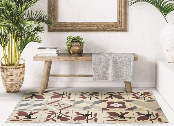 Vinyl floor mat Magnolia tiles