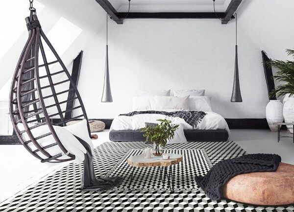 Vinyl floor rug 3D pattern