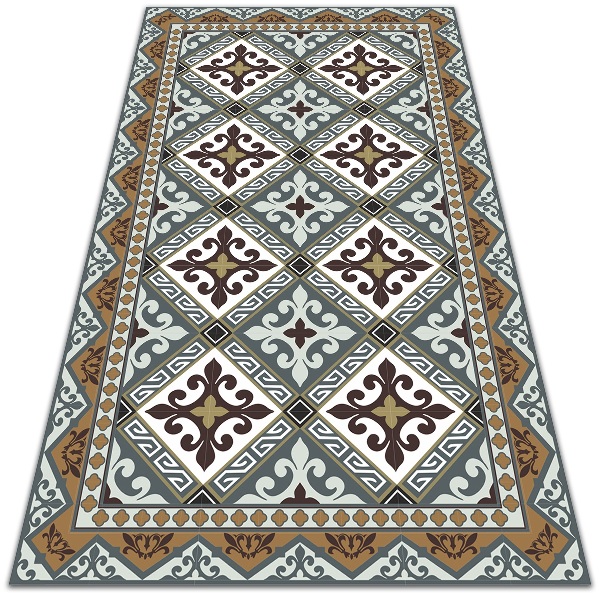 Fashionable vinyl rug Geometric flowers