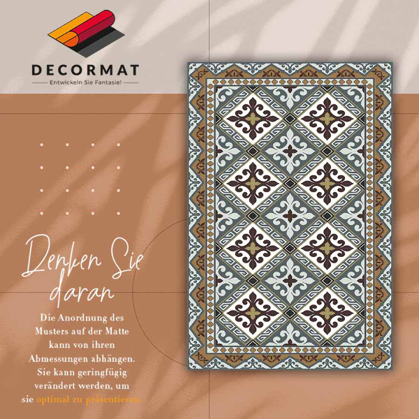 Fashionable vinyl rug Geometric flowers