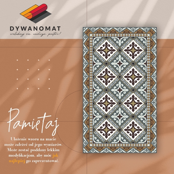 Fashionable vinyl rug Geometric flowers