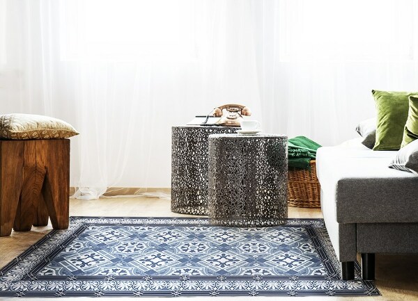 Indoor vinyl PVC carpet Navy blue talavera