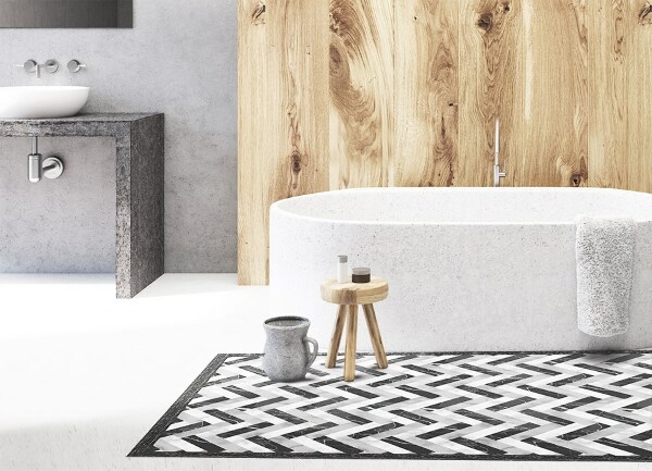 Vinyl floor rug Marble mosaic