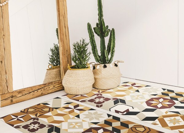 Interior vinyl floor mat Mix of patterns