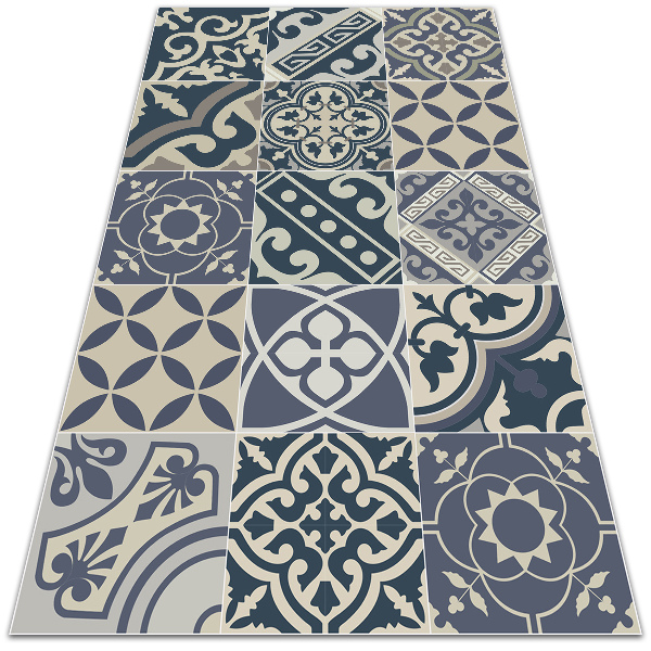 Interior vinyl floor mat Retro patterns