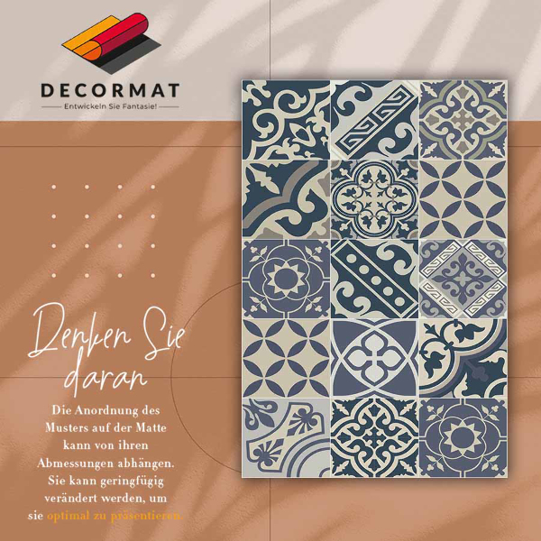 Interior vinyl floor mat Retro patterns