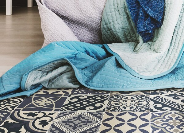 Interior vinyl floor mat Retro patterns