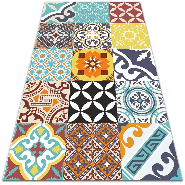 Universal vinyl rug Mix of colorful patterns