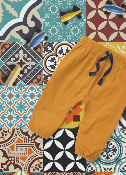 Universal vinyl rug Mix of colorful patterns